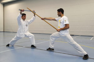 Groupe De Personnes Le Combattant De Kung Fu, Arts Martiaux Avec Le